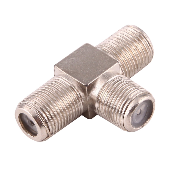 3 Ways F Female Plug to Double F Female Plug T Adapter, 3 Ways F 3 Ways F Female Plug to Double F Female Plug T Adapter, 3 Ways F